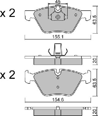 Aisin BPBM-1007 - Kit pastiglie freno, Freno a disco autozon.pro