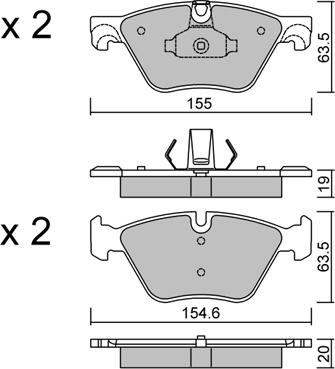 Aisin BPBM-1013 - Kit pastiglie freno, Freno a disco autozon.pro