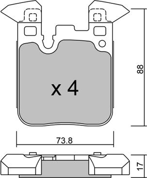 Aisin BPBM-2014 - Kit pastiglie freno, Freno a disco autozon.pro