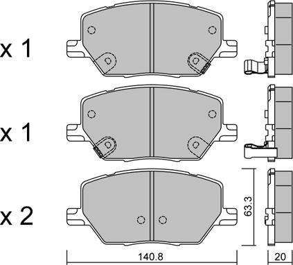 Aisin BPFI-1044 - Kit pastiglie freno, Freno a disco autozon.pro