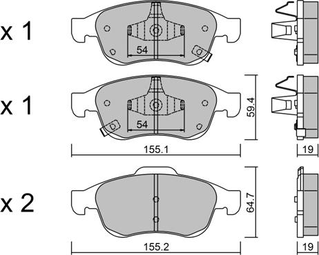 Aisin BPFI-1043 - Kit pastiglie freno, Freno a disco autozon.pro