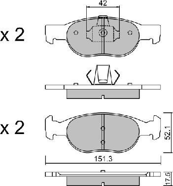 Aisin BPFI-1002 - Kit pastiglie freno, Freno a disco autozon.pro