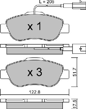 AISIN BPFI-1015 - Kit pastiglie freno, Freno a disco autozon.pro