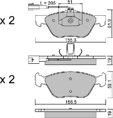 Aisin BPFI-1036 - Kit pastiglie freno, Freno a disco autozon.pro