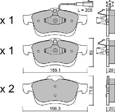 Aisin BPFI-1027 - Kit pastiglie freno, Freno a disco autozon.pro