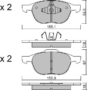 Aisin BPFO-1004 - Kit pastiglie freno, Freno a disco autozon.pro