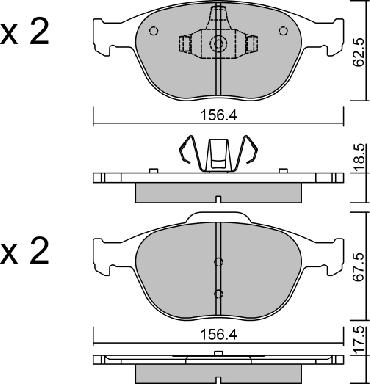 Aisin BPFO-1007 - Kit pastiglie freno, Freno a disco autozon.pro