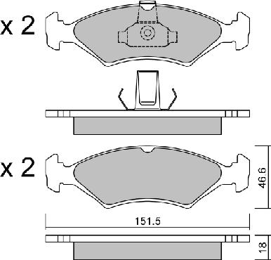 Aisin BPFO-1015 - Kit pastiglie freno, Freno a disco autozon.pro