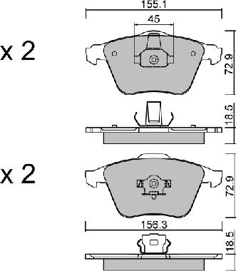 Aisin BPFO-1010 - Kit pastiglie freno, Freno a disco autozon.pro