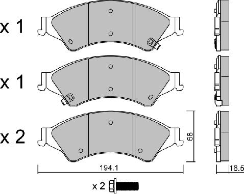 Aisin BPFO-1017 - Kit pastiglie freno, Freno a disco autozon.pro