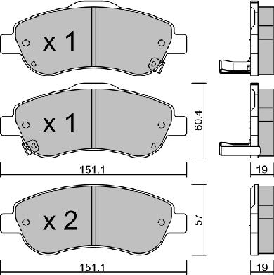 Aisin BPHO-1005 - Kit pastiglie freno, Freno a disco autozon.pro