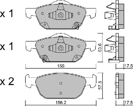 Aisin BPHO-1006 - Kit pastiglie freno, Freno a disco autozon.pro