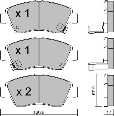 Aisin BPHO-1001 - Kit pastiglie freno, Freno a disco autozon.pro