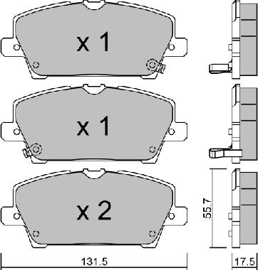 Aisin BPHO-1003 - Kit pastiglie freno, Freno a disco autozon.pro