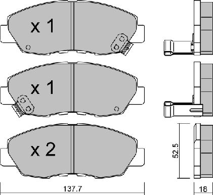 Aisin BPHO-1002 - Kit pastiglie freno, Freno a disco autozon.pro