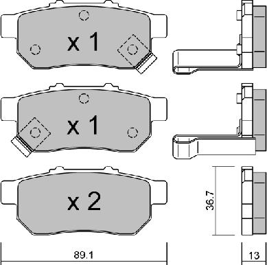 Aisin BPHO-2900 - Kit pastiglie freno, Freno a disco autozon.pro