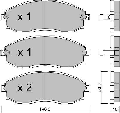 Aisin BPHY-1902 - Kit pastiglie freno, Freno a disco autozon.pro