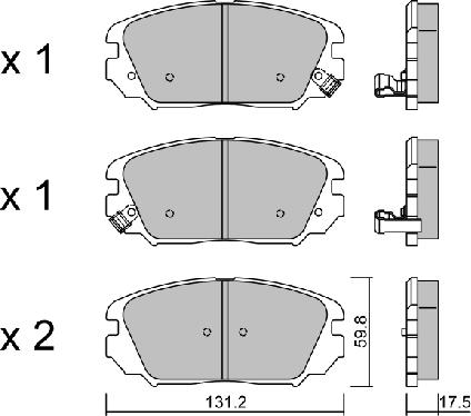 Aisin BPHY-1010 - Kit pastiglie freno, Freno a disco autozon.pro