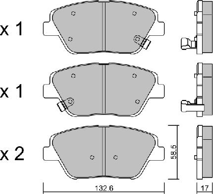 Aisin BPHY-1012 - Kit pastiglie freno, Freno a disco autozon.pro