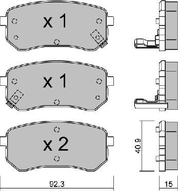 AISIN BPHY-2003 - Kit pastiglie freno, Freno a disco autozon.pro