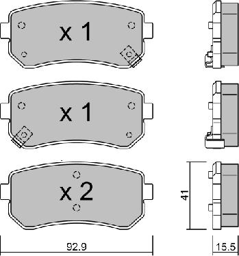 Aisin BPHY-2002 - Kit pastiglie freno, Freno a disco autozon.pro