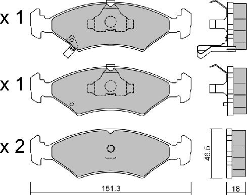 Aisin BPKI-1904 - Kit pastiglie freno, Freno a disco autozon.pro