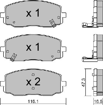 Aisin BPKI-1001 - Kit pastiglie freno, Freno a disco autozon.pro