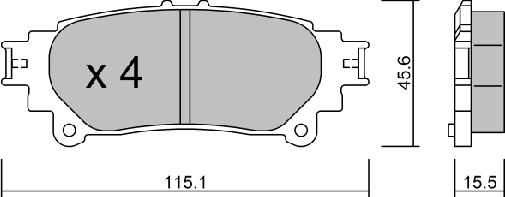 Aisin BPLX-2000 - Kit pastiglie freno, Freno a disco autozon.pro