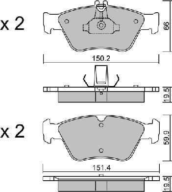 Aisin BPMB-1004 - Kit pastiglie freno, Freno a disco autozon.pro