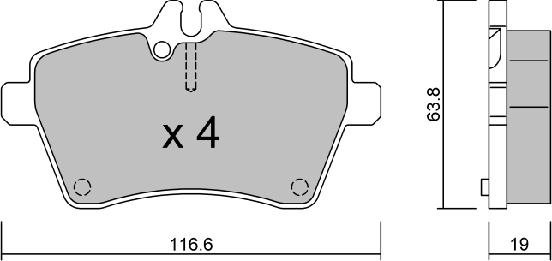 Aisin BPMB-1005 - Kit pastiglie freno, Freno a disco autozon.pro