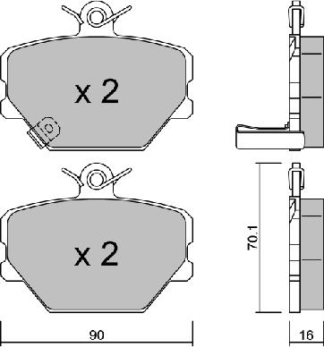 Aisin BPMB-1001 - Kit pastiglie freno, Freno a disco autozon.pro