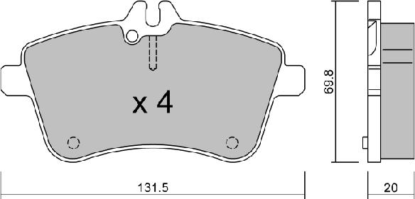 Aisin BPMB-1008 - Kit pastiglie freno, Freno a disco autozon.pro