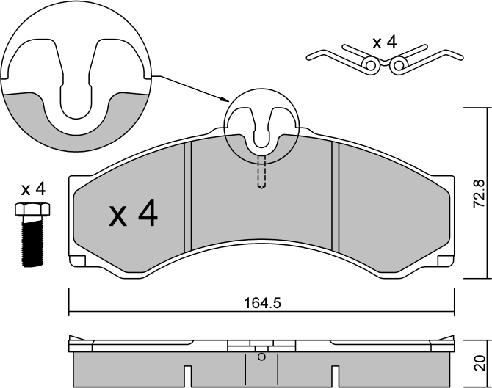 Aisin BPMB-1015 - Kit pastiglie freno, Freno a disco autozon.pro