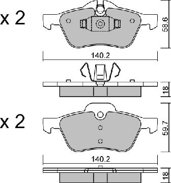 Aisin BPMB-1010 - Kit pastiglie freno, Freno a disco autozon.pro