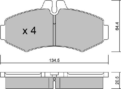 Aisin BPMB-1011 - Kit pastiglie freno, Freno a disco autozon.pro