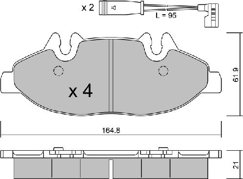 Aisin BPMB-1012 - Kit pastiglie freno, Freno a disco autozon.pro