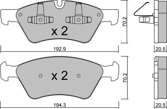 Aisin BPMB-1017 - Kit pastiglie freno, Freno a disco autozon.pro