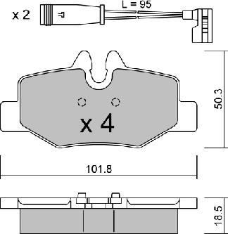 Aisin BPMB-2005 - Kit pastiglie freno, Freno a disco autozon.pro