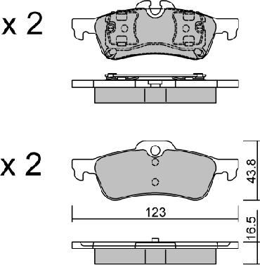 Aisin BPMB-2001 - Kit pastiglie freno, Freno a disco autozon.pro