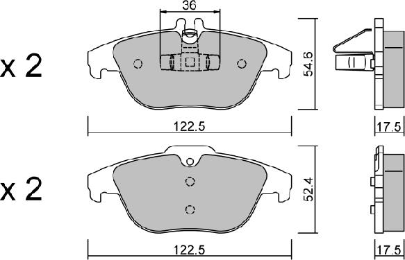 Aisin BPMB-2002 - Kit pastiglie freno, Freno a disco autozon.pro