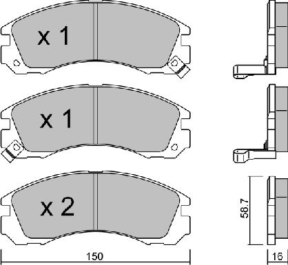 Aisin BPMI-1902 - Kit pastiglie freno, Freno a disco autozon.pro