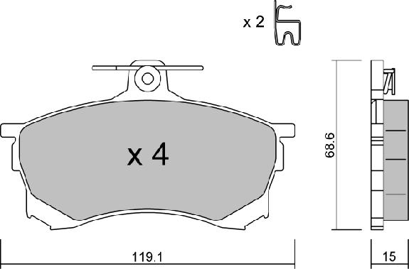 Aisin BPMI-1002 - Kit pastiglie freno, Freno a disco autozon.pro