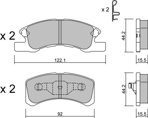 Aisin BPMI-1007 - Kit pastiglie freno, Freno a disco autozon.pro