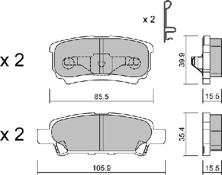 Aisin BPMI-2001 - Kit pastiglie freno, Freno a disco autozon.pro