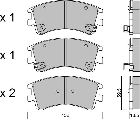 AISIN BPMZ-1001 - Kit pastiglie freno, Freno a disco autozon.pro