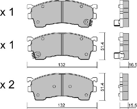 Aisin BPMZ-1003 - Kit pastiglie freno, Freno a disco autozon.pro