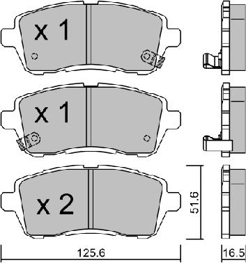 AISIN BPMZ-1002 - Kit pastiglie freno, Freno a disco autozon.pro