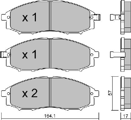 Aisin BPNI-1903 - Kit pastiglie freno, Freno a disco autozon.pro