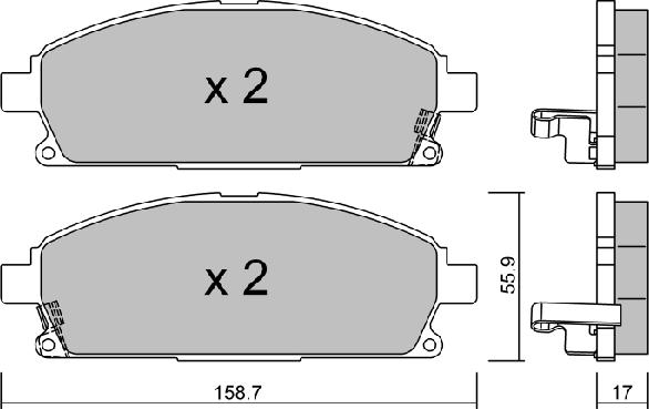 Aisin BPNI-1915 - Kit pastiglie freno, Freno a disco autozon.pro