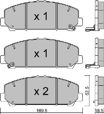 Aisin BPNI-1009 - Kit pastiglie freno, Freno a disco autozon.pro